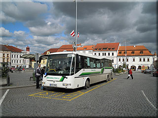 Autobus SOR BN 10,5 jako linka 2 na klatovské náměstí Míru