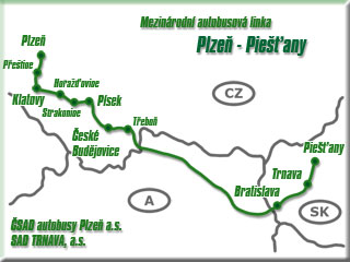 Trasa nov mezinrodn linky Plze - Pieany